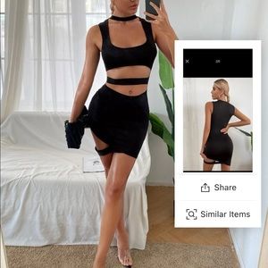Cut Out Bodycon Dress Black